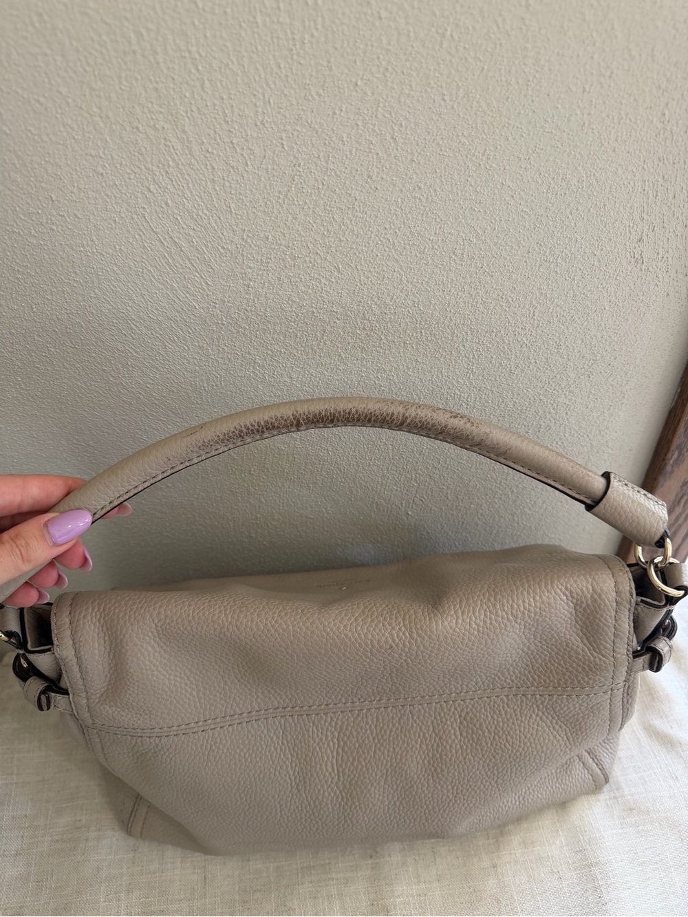 kate spade NY Cobble Hill Minka Taupe Pebbled Leather Shoulder Bag - Picture 7 of 13